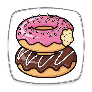 Sweet Stack Donuts Pop Art - Viereckiger Kühlschrankmagnet - Weiß - Vorne