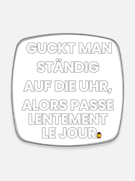 German-French-Rhyme 2 (Ver. A) - Square fridge magnet - white