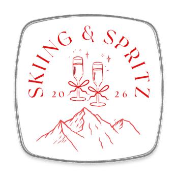 Après Ski Holiday Girlstrip Cadeau de ski - Magnet carré - blanc - Devant