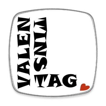 Valentinstag mit Herz - Viereckiger Kühlschrankmagnet - Weiß - Vorne