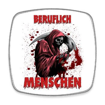 Beruflich arbeite ich gerne mit Menschen - Viereckiger Kühlschrankmagnet - Weiß - Vorne