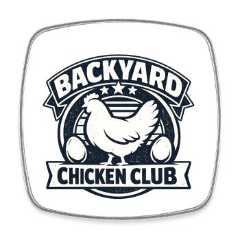 Backyard Chicken Club - Square fridge magnet - white - Front