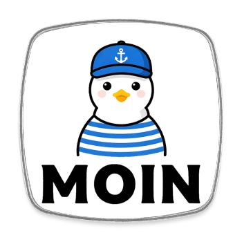 Möwe  - Viereckiger Kühlschrankmagnet - Weiß - Vorne