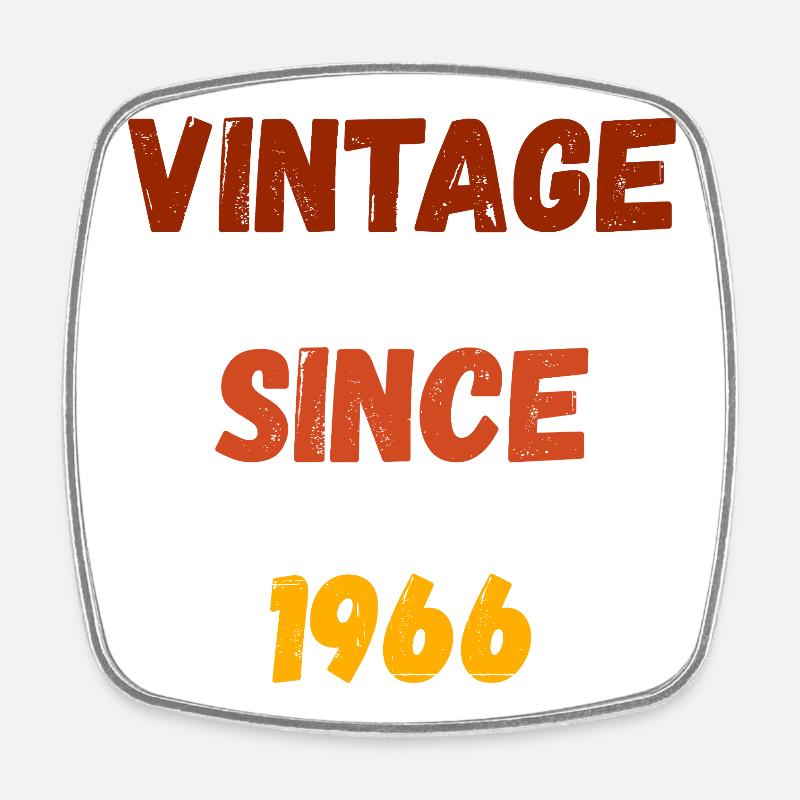 1966 Geburtstag - Vintage since 1966 - Viereckiger Kühlschrankmagnet - Weiß