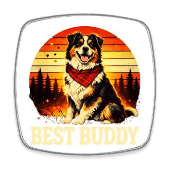 Australian Shepherd - Viereckiger Kühlschrankmagnet - Weiß - Vorne