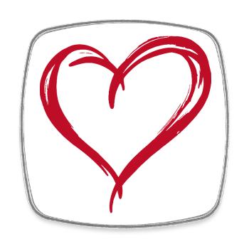 Heart - Square fridge magnet - white - Front