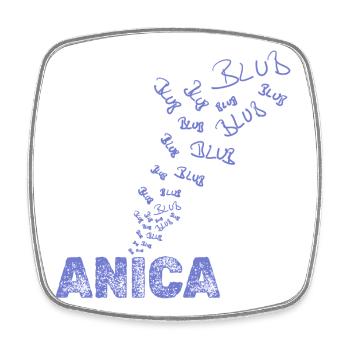 Anica als Segeln - Viereckiger Kühlschrankmagnet - Weiß - Vorne