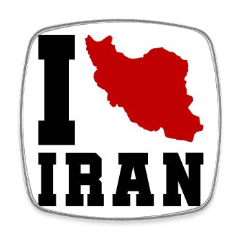 I Love Iran - Square fridge magnet - white - Front