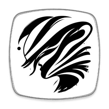 Abstract Face - Elegant - Square fridge magnet - white - Front