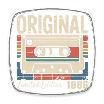 40ème anniversaire - Cadeau Vintage 1986 - Magnet carré - blanc - Devant