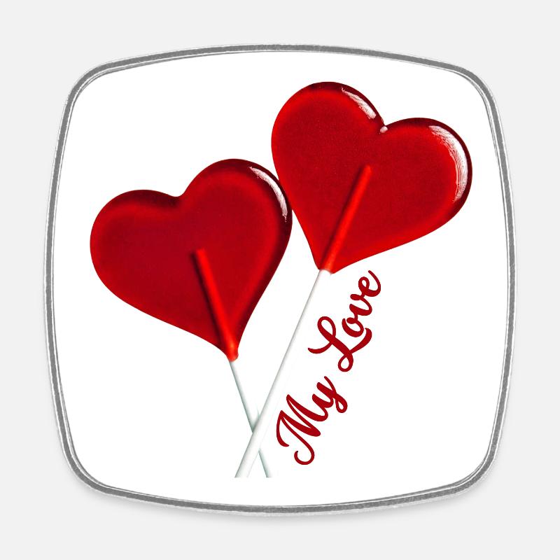 My Love Declaration - Square fridge magnet - white