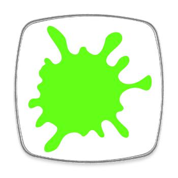 Neon Spritzer Splatter - Viereckiger Kühlschrankmagnet - Weiß - Vorne