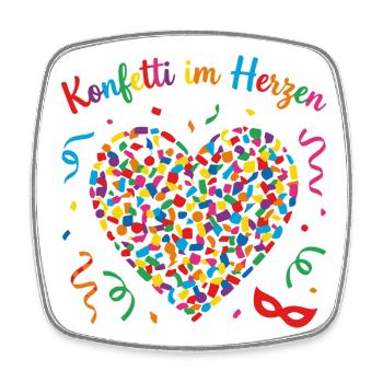 carnival and carnival confetti in the heart Pullover Hoodie - Square fridge magnet - white - Front