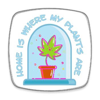 Home is where my plants are - Viereckiger Kühlschrankmagnet - Weiß - Vorne