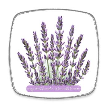Lavendelblüten verrückt nach Lavendel - Viereckiger Kühlschrankmagnet - Weiß - Vorne