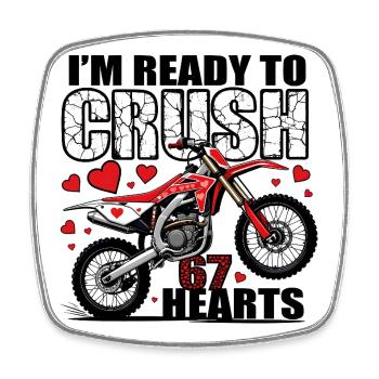 Crush Ready Moto Hearts - Square fridge magnet - white - Front