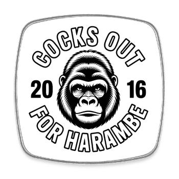 Dicks out for Harambe - Funny Meme T-Shirt - Square fridge magnet - white - Front