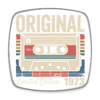 53. Jubiläum – Vintage-Geschenk 1973 - Viereckiger Kühlschrankmagnet - Weiß - Vorne