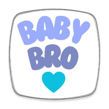 Baby Bro Love - Square fridge magnet - white - Front
