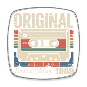 37. Jubiläum – Vintage-Geschenk 1989 - Viereckiger Kühlschrankmagnet - Weiß - Vorne