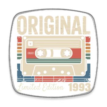 33ème anniversaire - Cadeau Vintage 1993 - Magnet carré - blanc - Devant