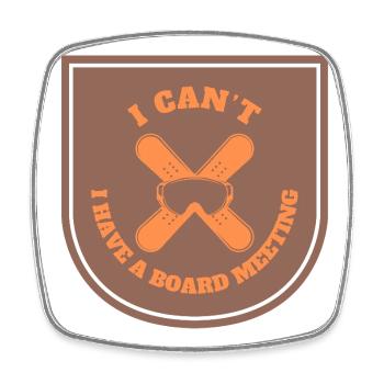 Snowboarding Board Meeting - Viereckiger Kühlschrankmagnet - Weiß - Vorne