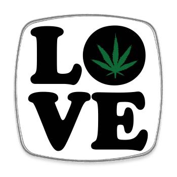 Love weed cannabis  - Magnet carré - blanc - Devant