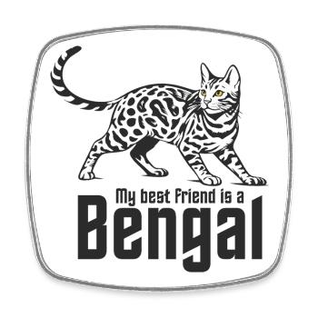 Bengal "Best friend" - Viereckiger Kühlschrankmagnet - Weiß - Vorne