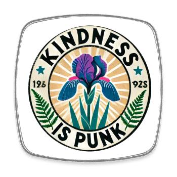 Freundlichkeit ist Punk-Iris-Patch - Viereckiger Kühlschrankmagnet - Weiß - Vorne
