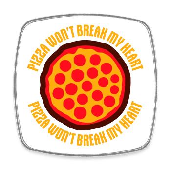La pizza ne me brisera pas le cœur La nourriture aime l’humour - Magnet carré - blanc - Devant