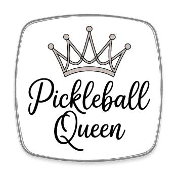 Pickleball Queen – elegantes, minimalistisches Damen-T-Shirt - Viereckiger Kühlschrankmagnet - Weiß - Vorne