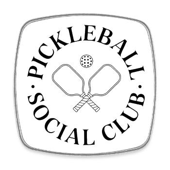 Pickleball Social Club - Minimalist Aesthetic Tee - Square fridge magnet - white - Front