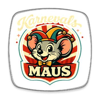 Costume de souris mignonne Carnaval Helau - Magnet carré - blanc - Devant