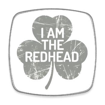 I Am The Redhead Shamrock Pride - Square fridge magnet - white - Front