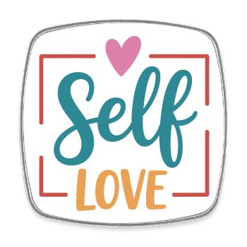 Self Love - Viereckiger Kühlschrankmagnet - Weiß - Vorne
