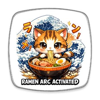 Ramen Anime Arc Activated - Viereckiger Kühlschrankmagnet - Weiß - Vorne