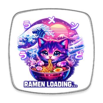 Ramen Katze Cyber gaming - Viereckiger Kühlschrankmagnet - Weiß - Vorne