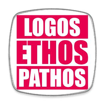 Logos Ethos Pathos Rhetorik Philosophie Student - Viereckiger Kühlschrankmagnet - Weiß - Vorne