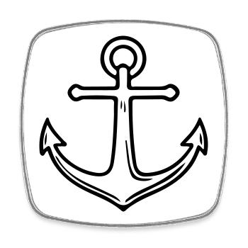 Anchor Symbol Outline - Square fridge magnet - white - Front
