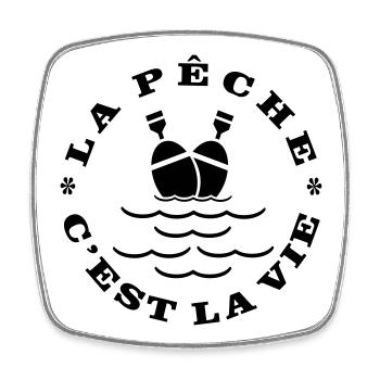 Fishing is life - Square fridge magnet - white - Front