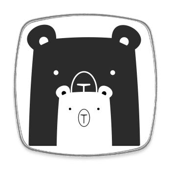 Bear Bear Polar Bear Brown Bear I Gift Idea - Square fridge magnet - white - Front