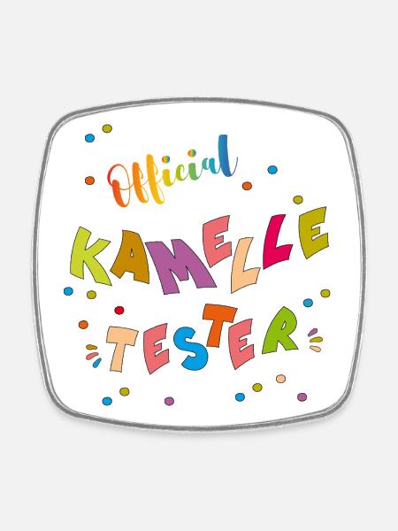 Kamelle Tester - Viereckiger Kühlschrankmagnet - Weiß