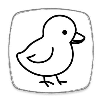 Un petit poussin mignon, adapté à Pâques - Magnet carré - blanc - Devant