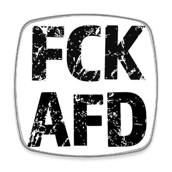 FCK AFD Bold Text Graphic - Viereckiger Kühlschrankmagnet - Weiß - Vorne