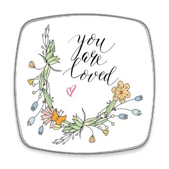 Flower tendril - Square fridge magnet - white - Front