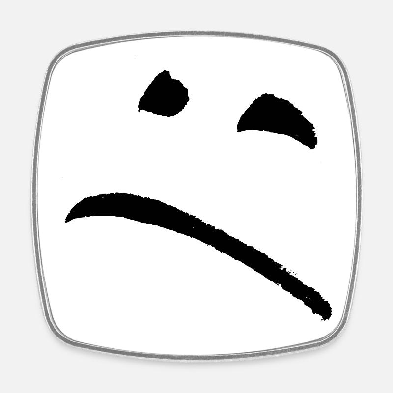 Sad - Square fridge magnet - white