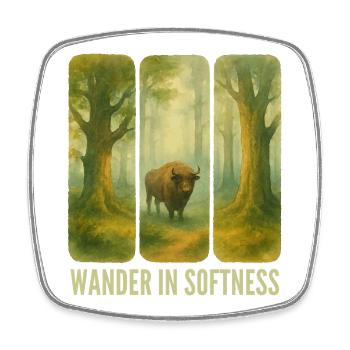 Wandering Bison in the Forest - Square fridge magnet - white - Front