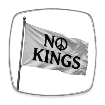 Symbole de paix du drapeau sans roi - Magnet carré - blanc - Devant