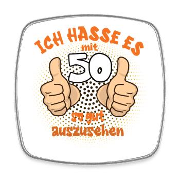 Ich hasse es mit 50 – Jubiläumshumor - Viereckiger Kühlschrankmagnet - Weiß - Vorne