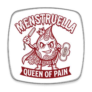Menstruella Queen of Pain – Lustiges Perioden Desi - Viereckiger Kühlschrankmagnet - Weiß - Vorne